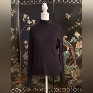 Black Ribbed Turtleneck Sweater